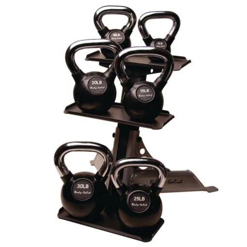 Body Solid 3-Tier Kettlebell Rack With Kettlebells -Electronic Equipment 081703024 md